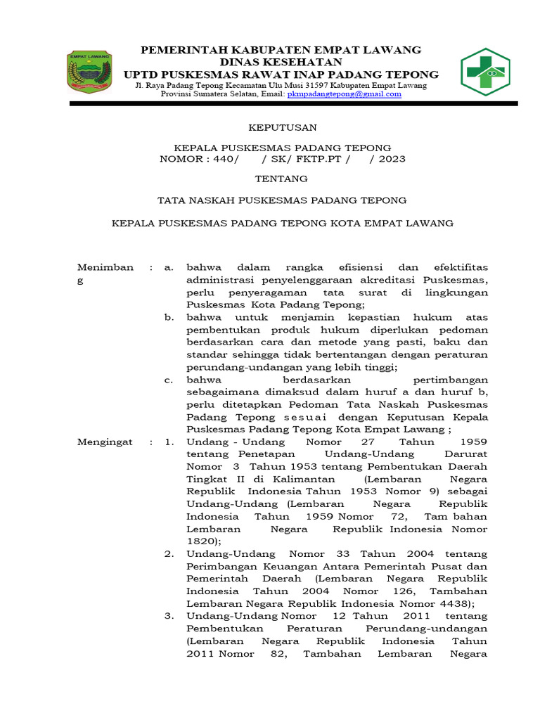 1.2.2.1 Contoh Pedoman Tata Naskah | PDF