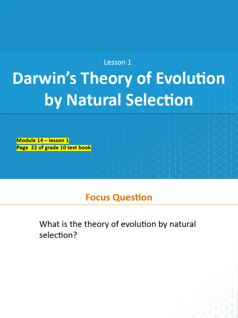 L01 darwins theory of evolution by natural selection pdf