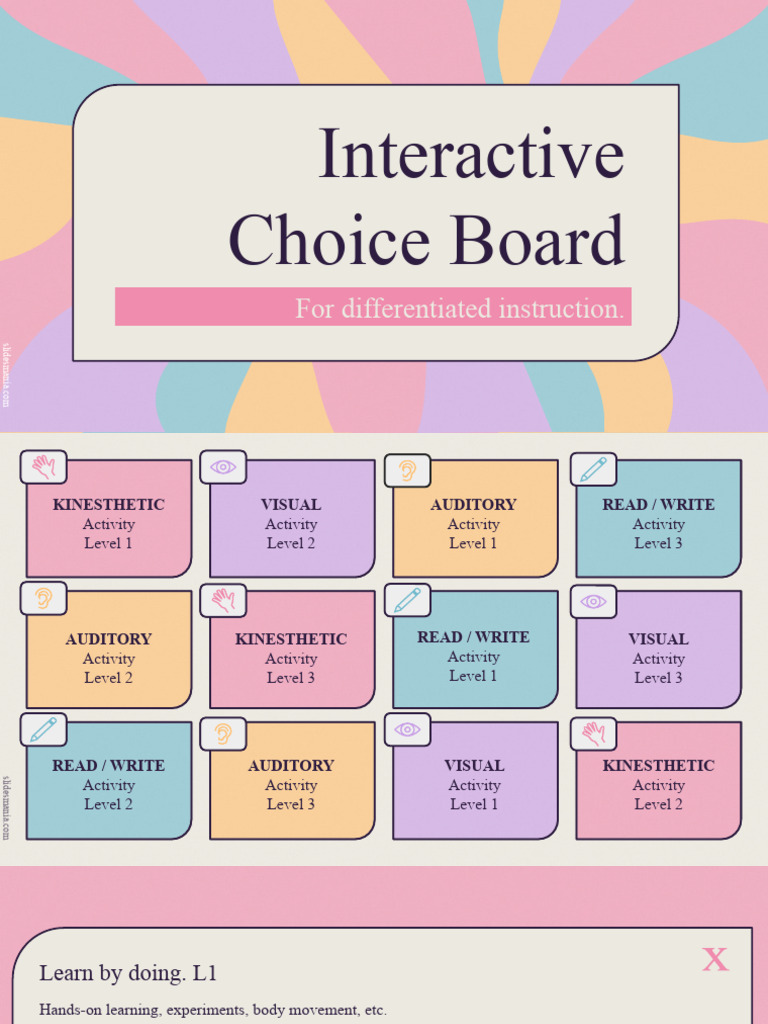 Interactive Choice Board Template PDF | PDF | Cognition | Neuroscience