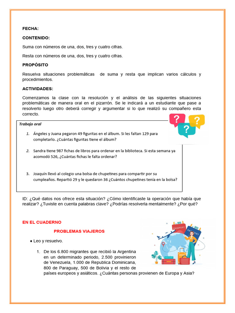 Situaciones Problematicas de Suma y Resta 3 | PDF