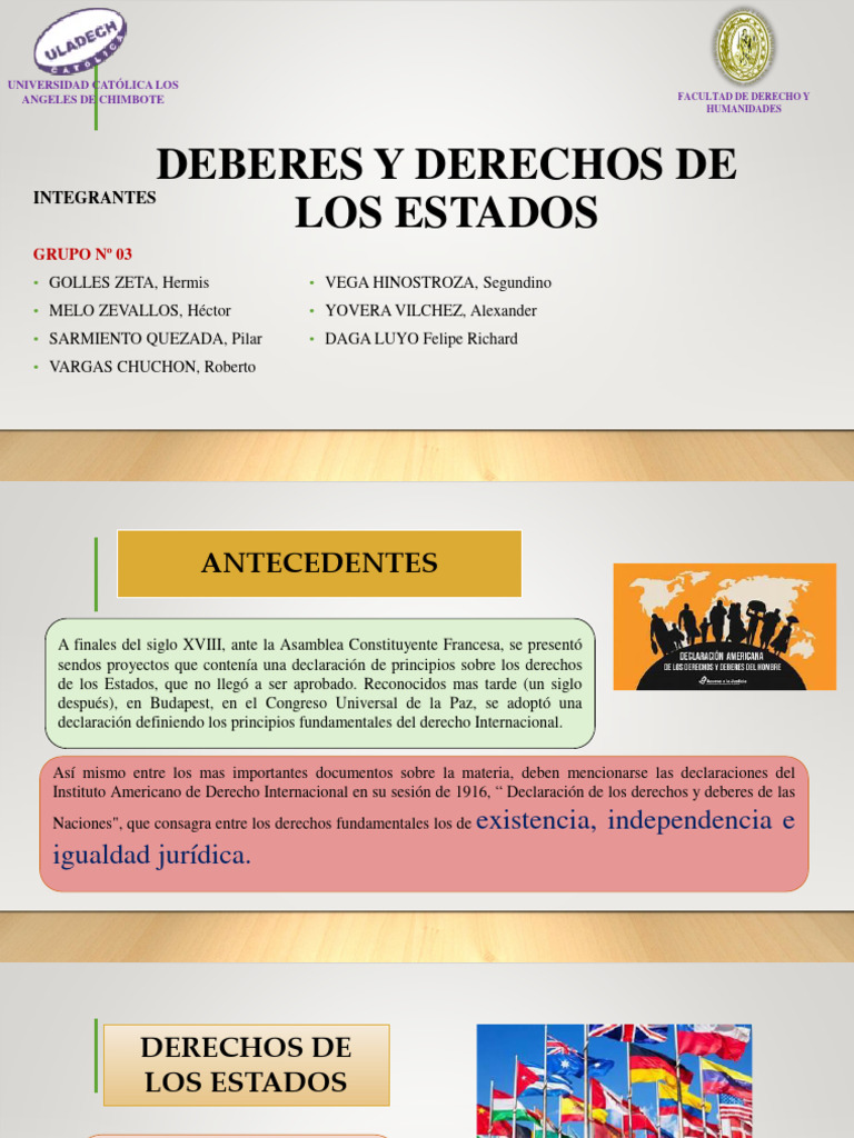 Deberes y Derechos de Los Estados - Grupo 3 | PDF