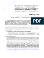 Brewer Carias. Inconstitucionalidades de Las Sentenxias de La Sala Constitucional Sobre Ley Reforma Lotsj. Academia