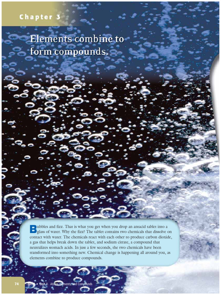 MHR - Unit 1 Atoms, Elements, and Compounds | PDF | Chemical Compounds ...