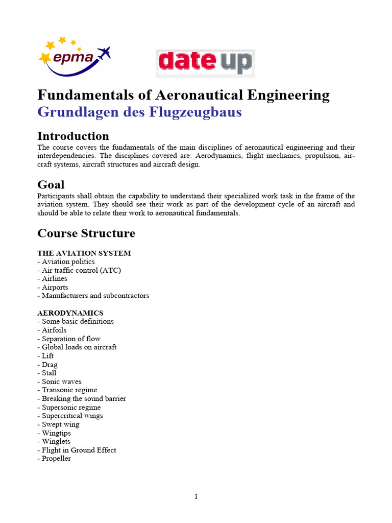 Aeronautical Engineering Fundamentals | PDF