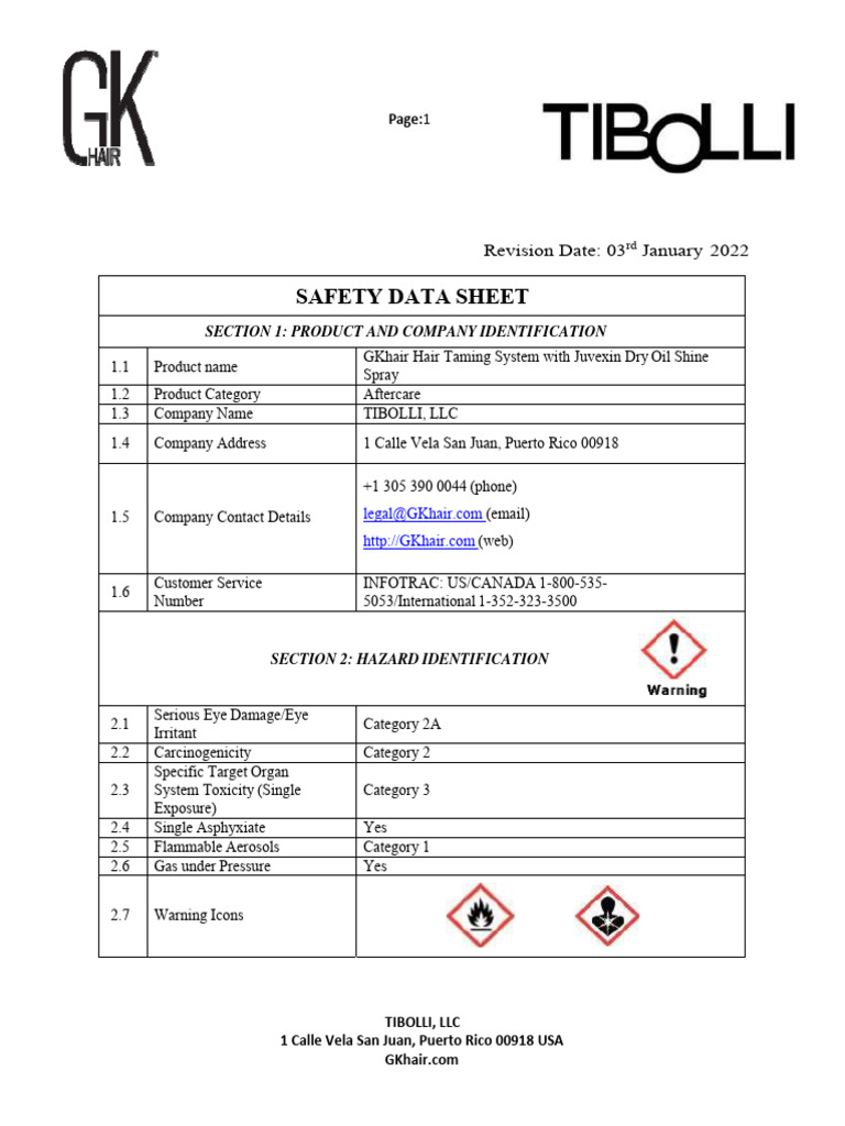 GK Hair's Dry Oil Shine Spray PDF