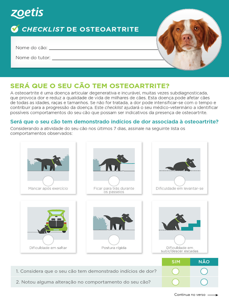 Checklist Osteoartrite-Digital | PDF | Osteoartrite | Cães