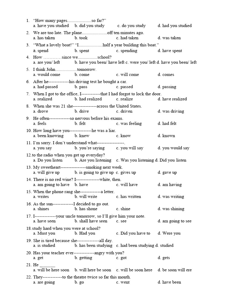 English Grammar Practice Questions | PDF | Imagination