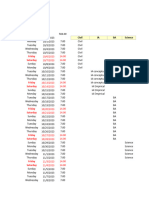 45th Written Time Schedule