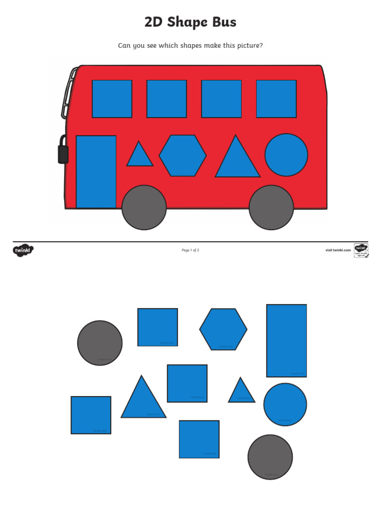 Shape Bus Cut and Stick-Activity - Ver - 1 | PDF