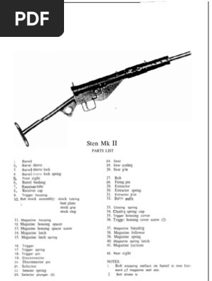 Sten Blueprints Parts Mk2 A