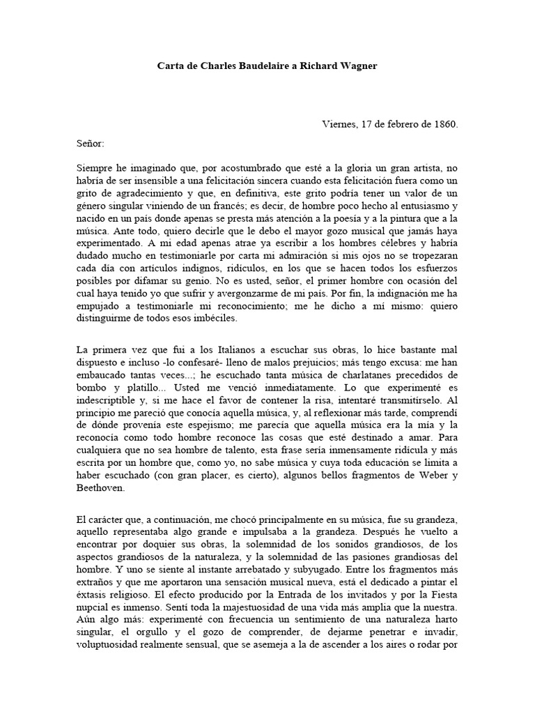 Lettre de Charles Baudelaire à son frère : « Je te souhaite, mon cher