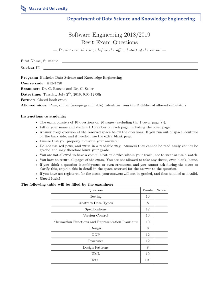 Data Science Resit Exam Questions 2019 | PDF