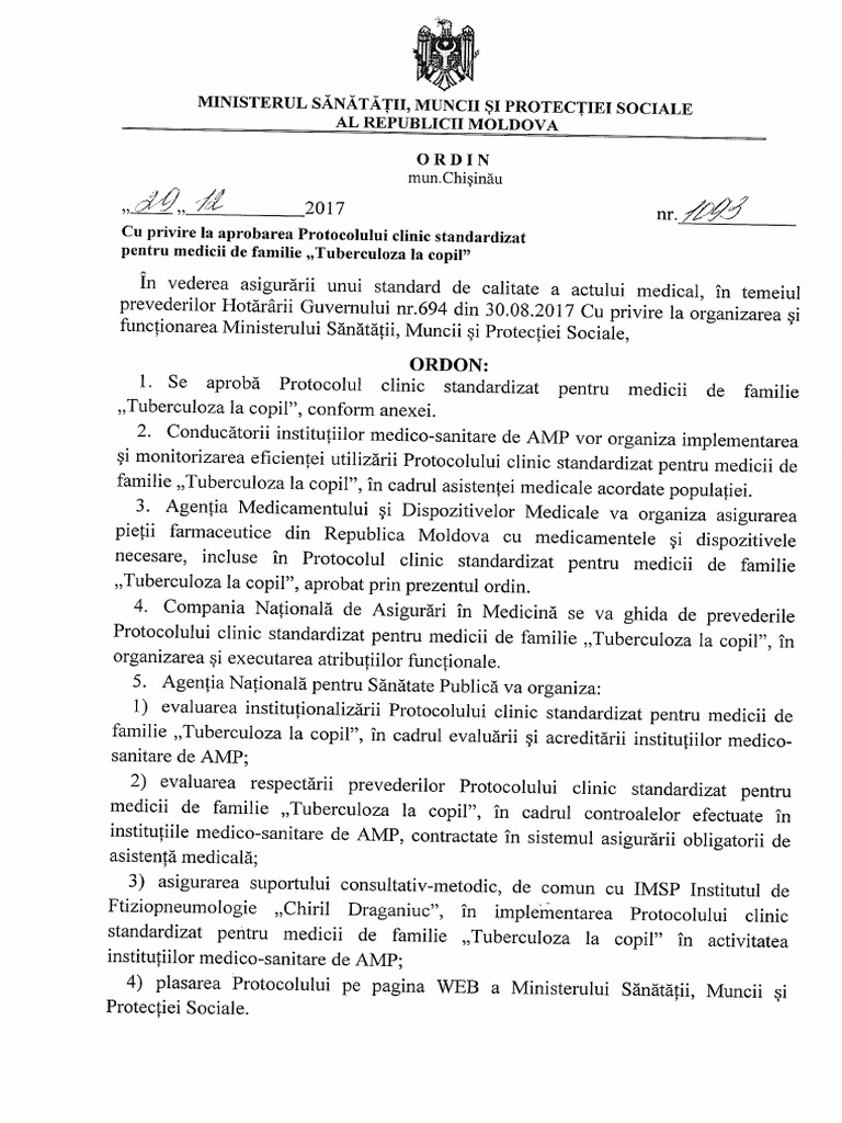 Ordinul nr 1093 din 29 12 2017 cu privire la aprobarea pcs pentru