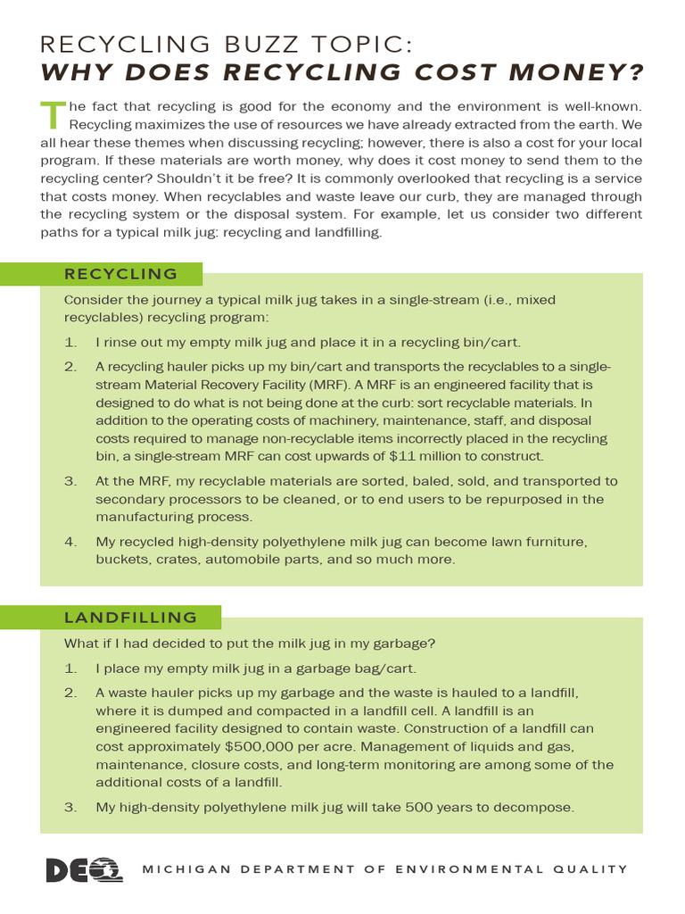 Why Recycling Costs Money PDF