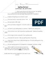 Spelling Contract: Fourth Grade - Ms. Swift's Class