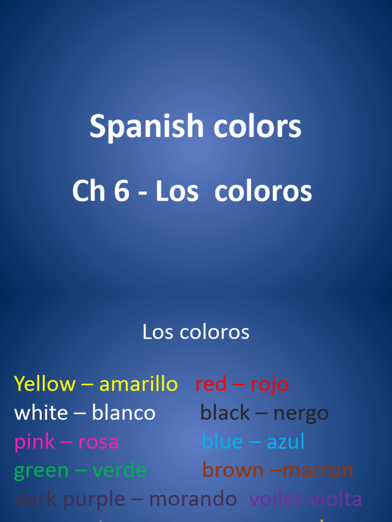 Spanish Colors | PDF