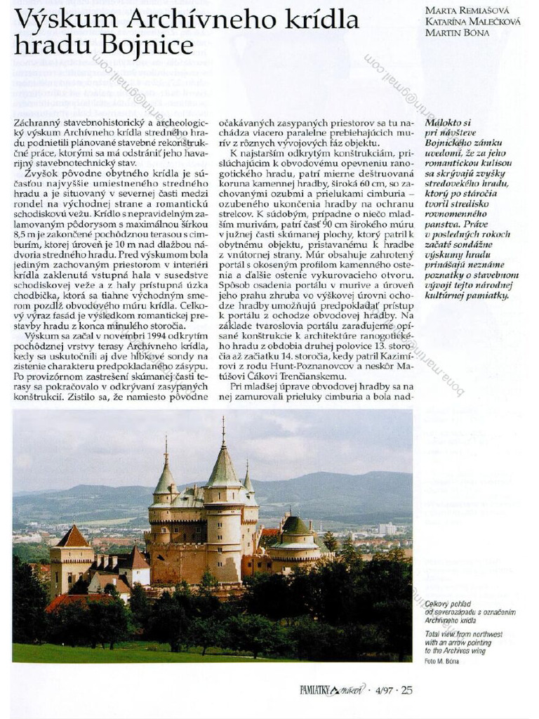 Bojnice Archív. Krídlo PaM 1997 | PDF