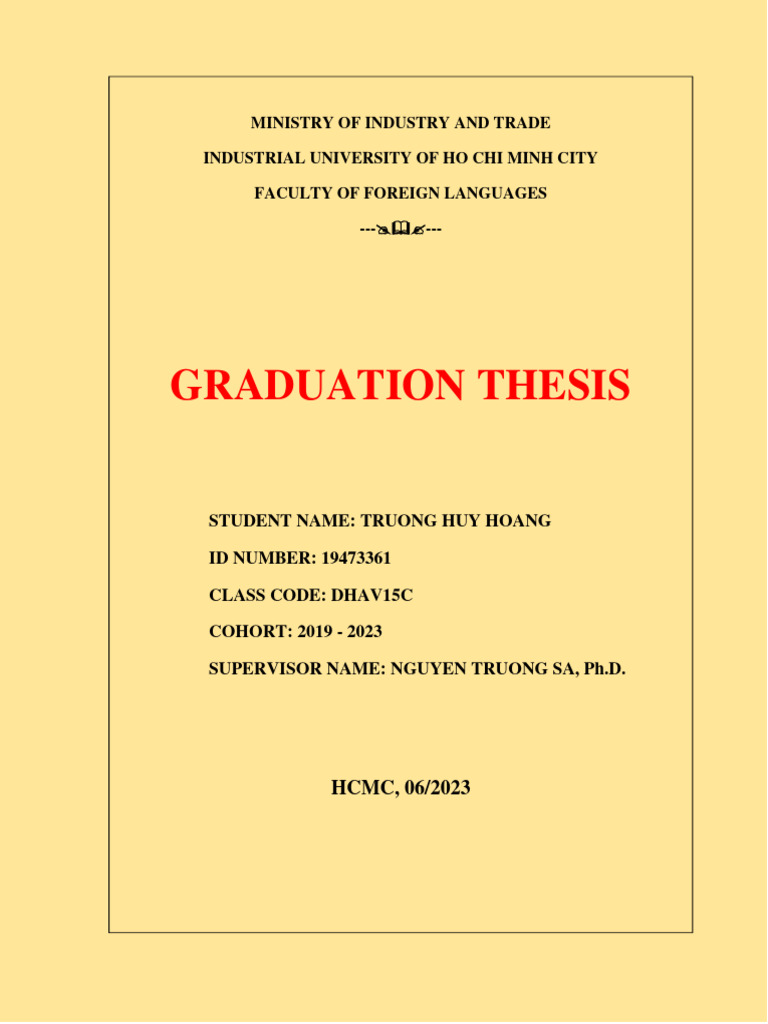 Graduation Thesis - Truong Huy Hoang - 19473361 | PDF
