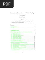 Topology Summary Notes