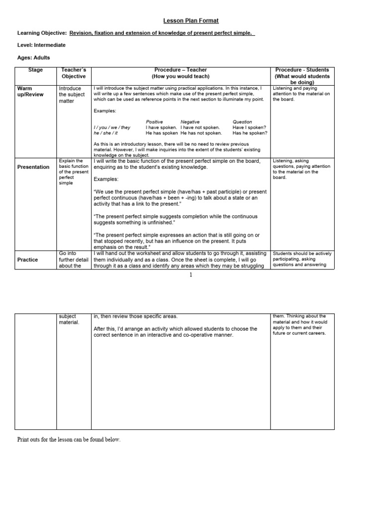 Present Perfect Simple | PDF