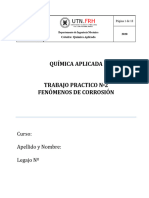 T P #2 2022 Fenómenos de Corrosión Ver Libro El Manual de Ingeniero Quimico