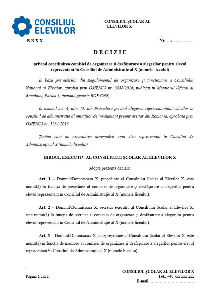 Model decizie constituire comisie ca pdf