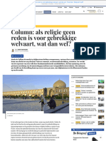 Column Als Religie Geen Reden Is Voor Gebrekkige Welvaart, Wat Dan Wel Financieel Telegraaf - NL