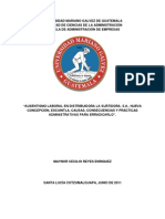 "Ausentismo Laboral en Distribuidora La Surtidora, S.a., Nueva Concepción, Escuintla, Causas, Consecuencias y Prácticas Administrativas para Erradicarlo".