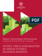 4cities: Unica Euromaster in Urban Studies. Erasmus Mundus: Máster Universitario Internacional