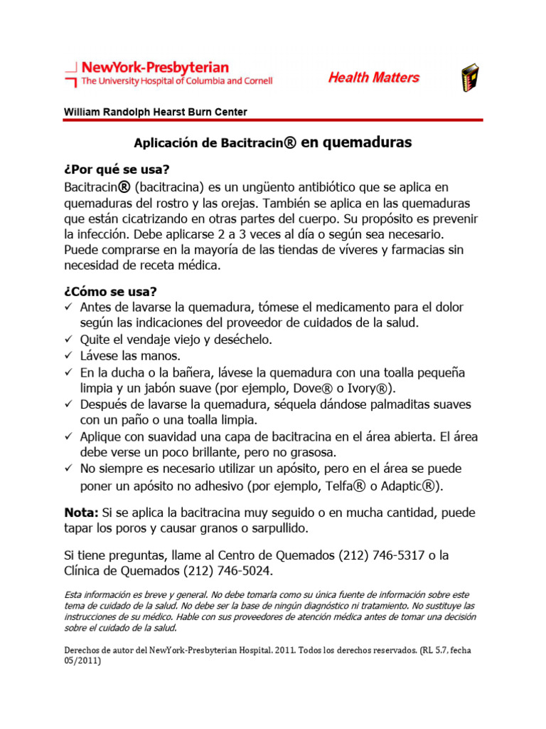 Burn Bacitracin Spanish PDF
