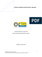 Plan de Gestión Integral de Residuos Hospitalarios y Similares (PGIRHS)