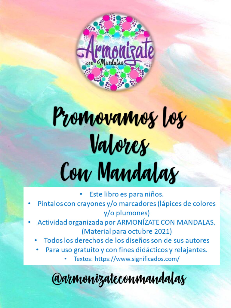 Mandalas de Valores para Niños | PDF