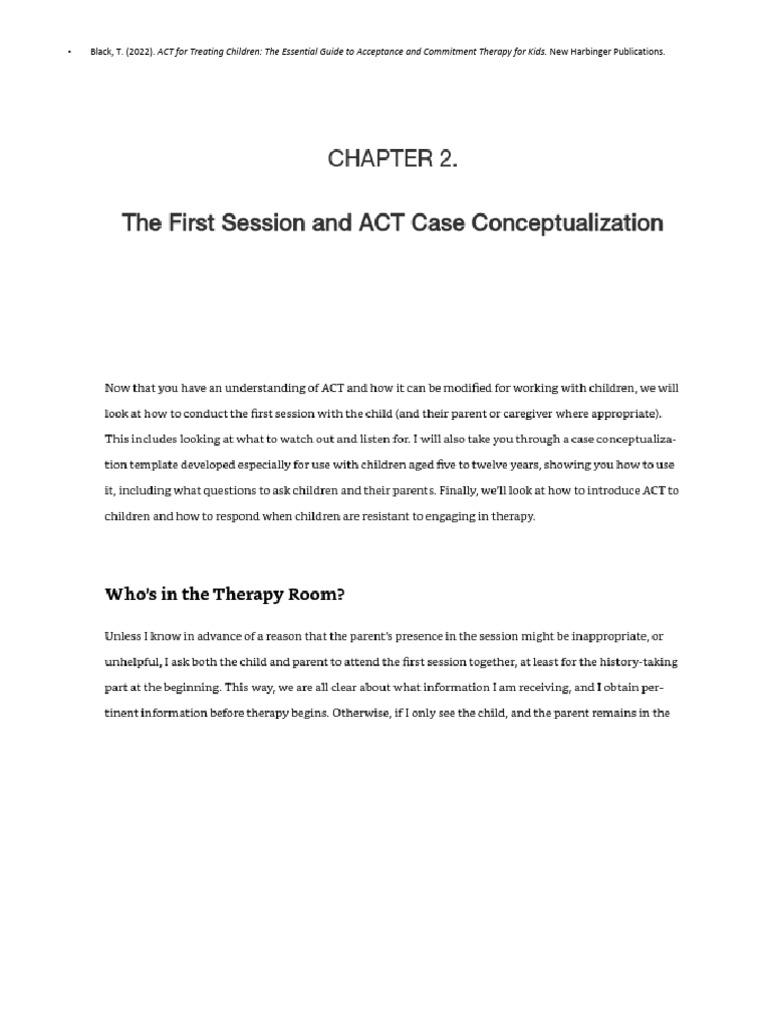 ACT for Treating Children Guide | PDF | Psychology | Behaviorism