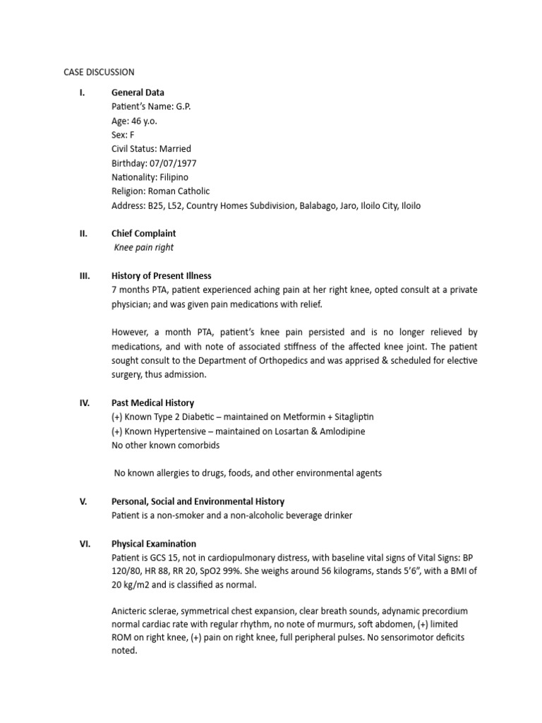 Case Discussion Template PDF