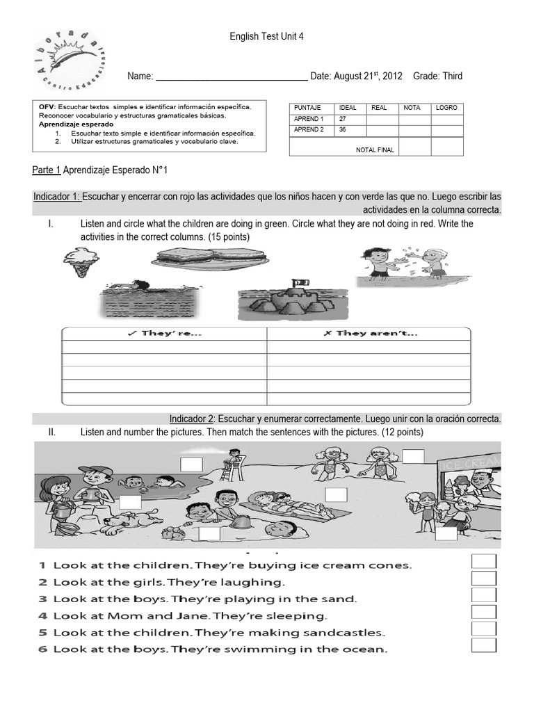 English Test Unit 4 | PDF