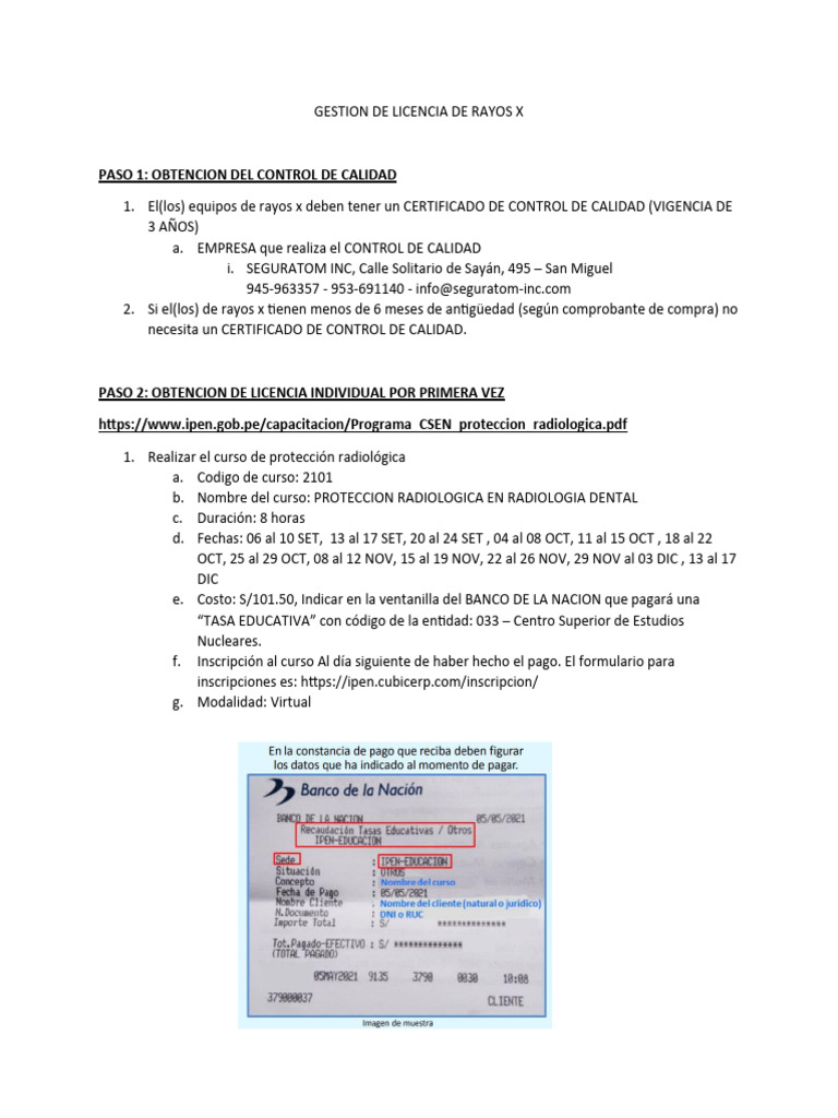 Gestion de Licencia de Rayos X | PDF