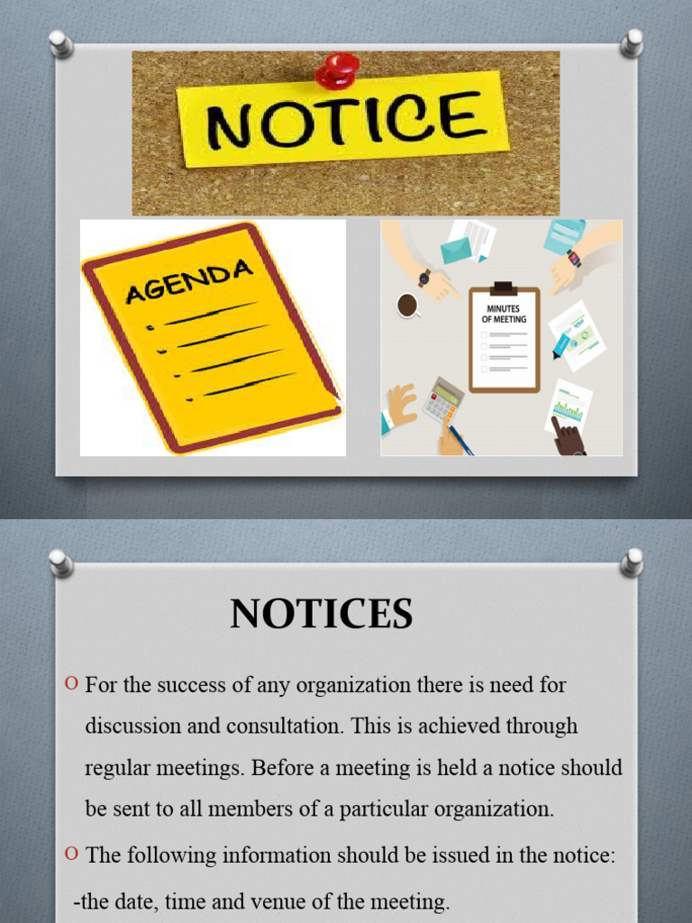 How To Write Notice Agenda And Minutes