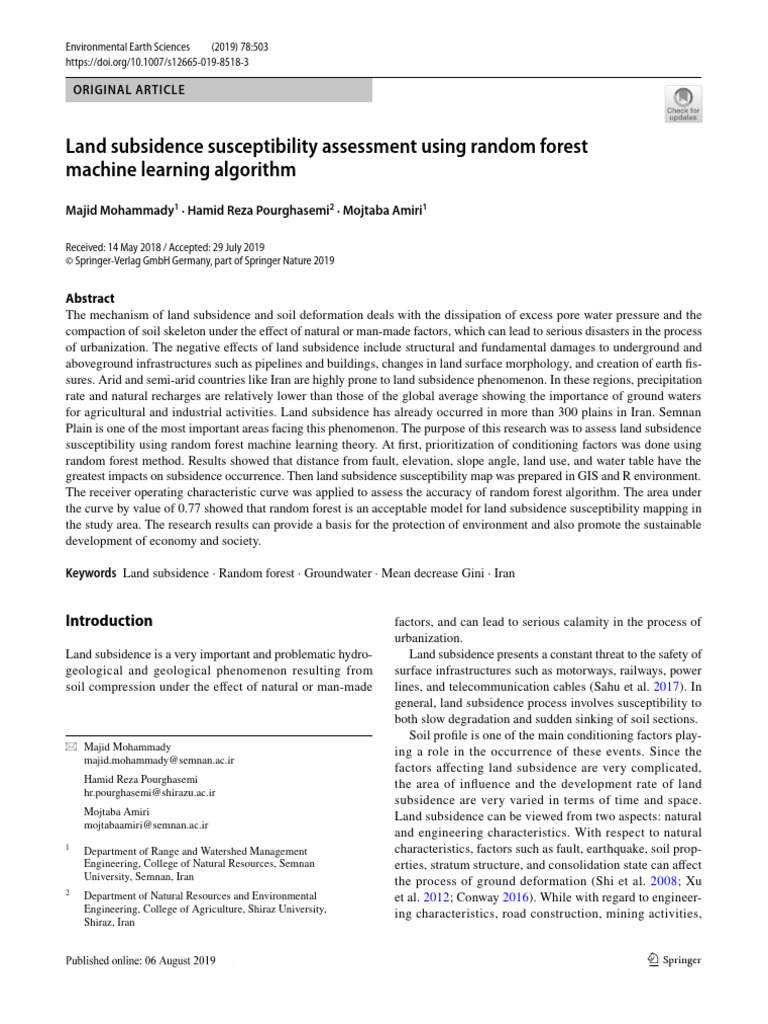 Land Subsidence Assessment in Iran | PDF