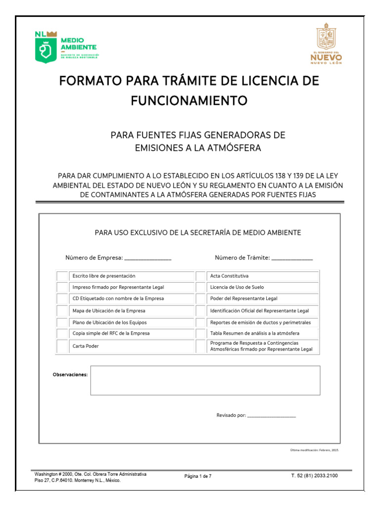 Formato de Licencia de Funcionamiento | PDF