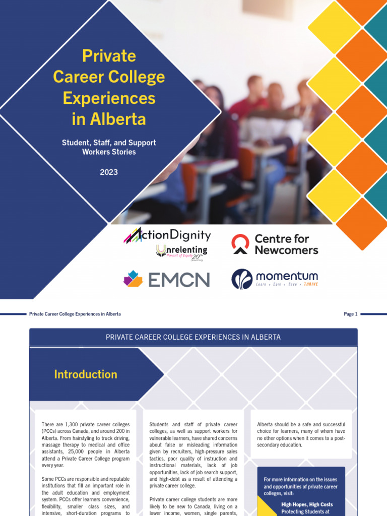 Private Career College Experiences In Alberta 23 04 10 Pdf