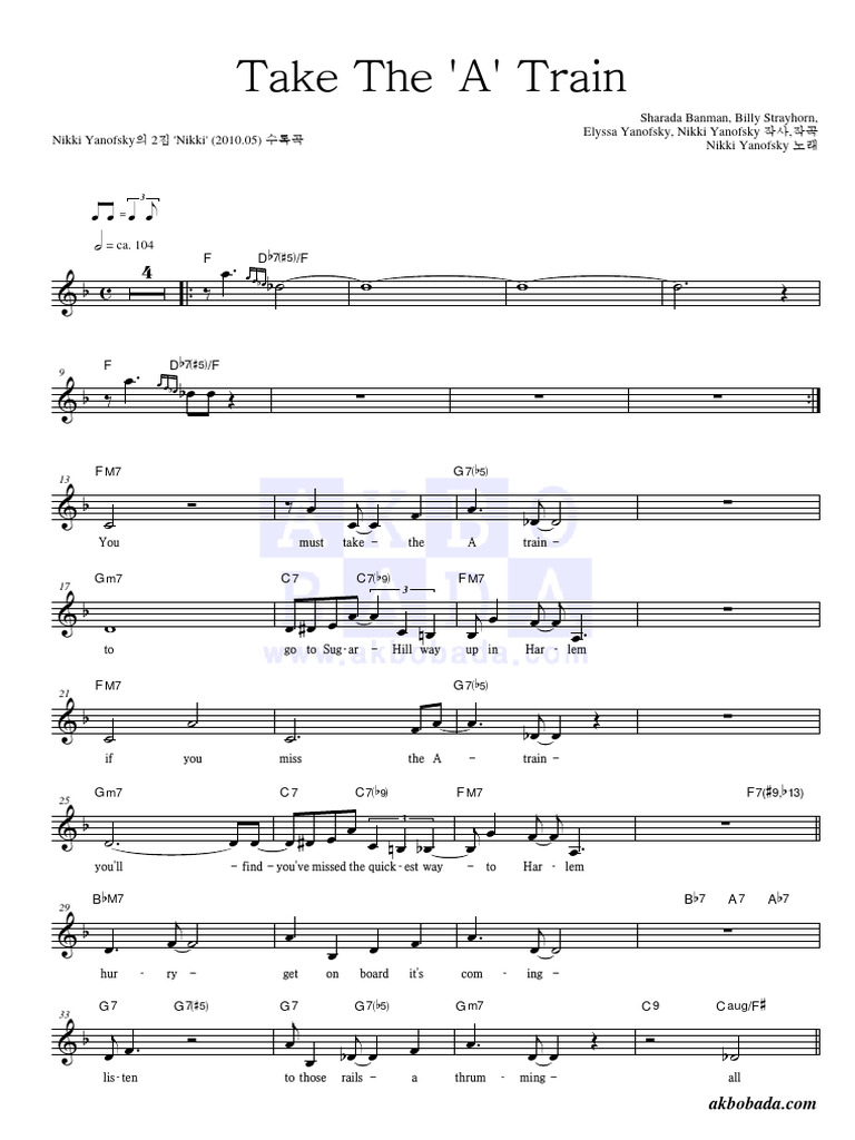 Take the A Train: B-flat Tenor Saxophone: B-flat Tenor Saxophone Part