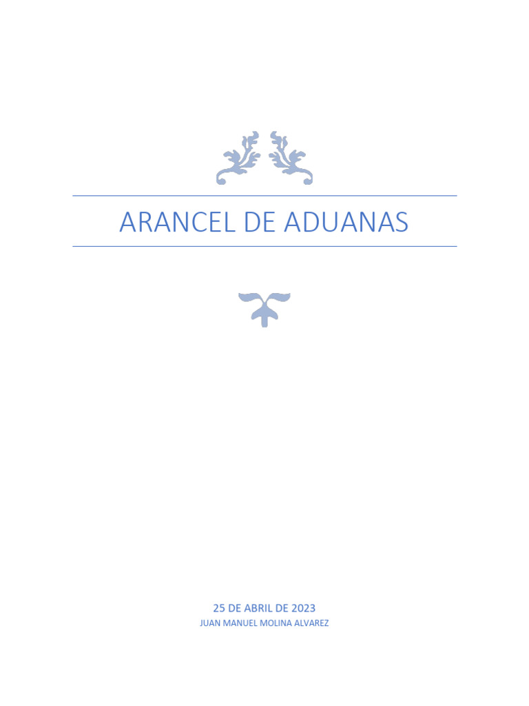 Arancel de Aduanas: Clasificación y Tipos | PDF