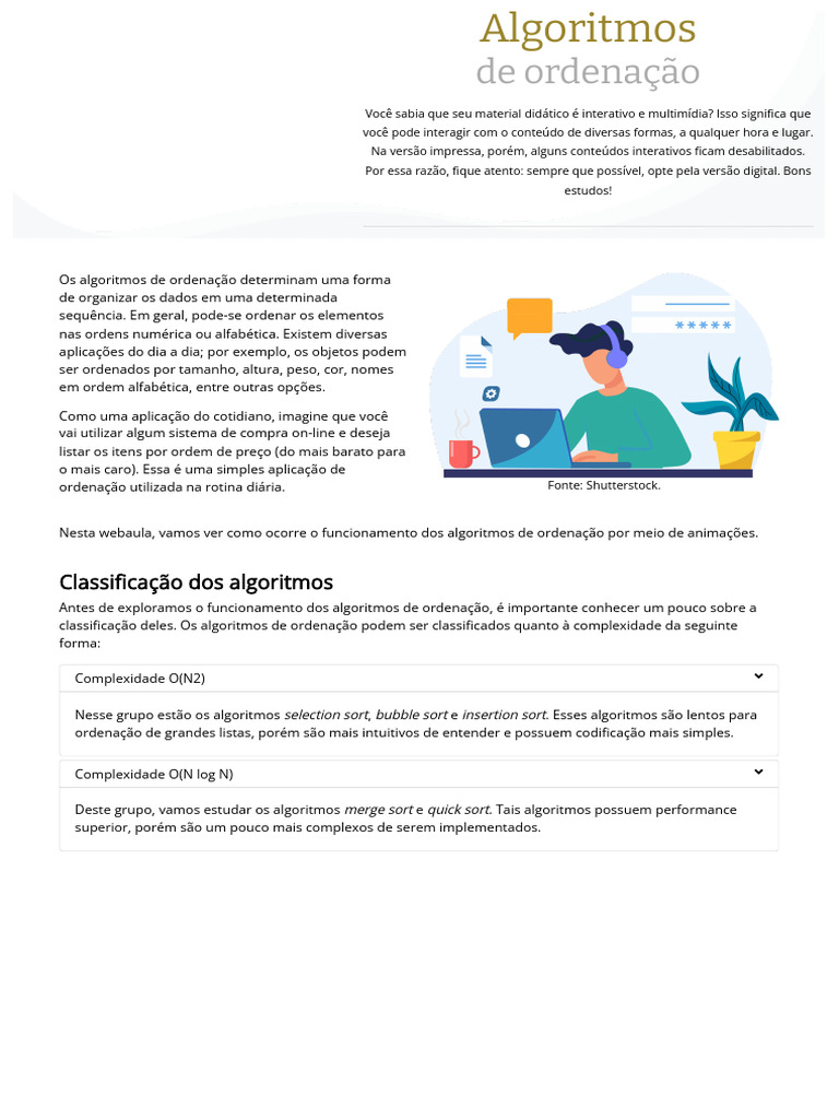 COMPLEXIDADE de Selection, Bubble, Insertion Sort