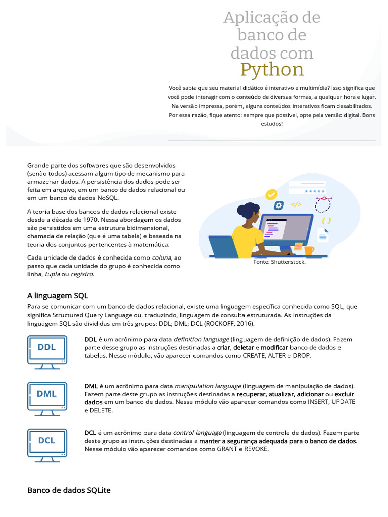 Aplicação de Banco de Dados Com Python | PDF | SQL | Ciência da Computação