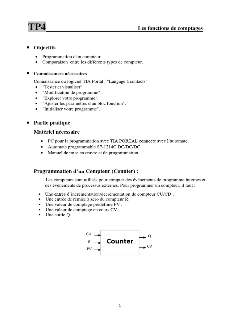 Programmation des Compteurs en Ladder | PDF