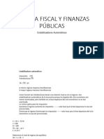 Política Fiscal Y Finanzas Públicas: Estabilizadores Automáticos