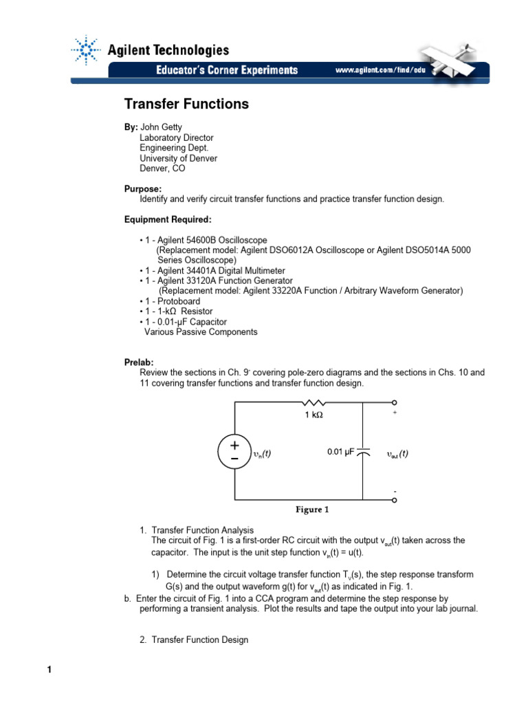 Transfer Functions | PDF