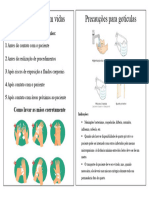 Folder Higienização Das Mãos e Precauções Por Goticulas