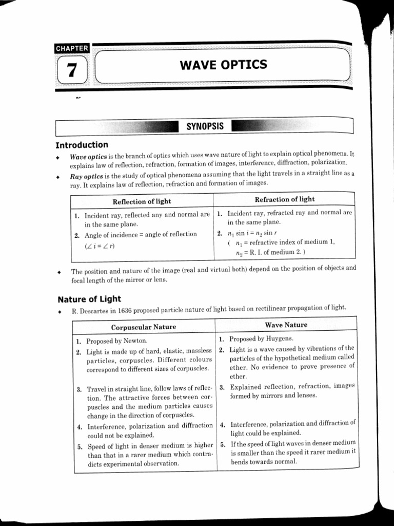 1648474629wave Optics | PDF | Refraction | Optics