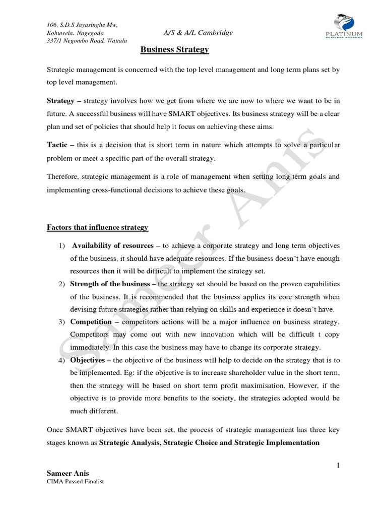 Strategic Management Essentials | PDF